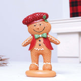 Maxbell Christmas Gingerbread Decoration Cute Resin Figurine for Party Table Kitchen Red Suit