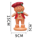 Maxbell Christmas Gingerbread Decoration Cute Resin Figurine for Party Table Kitchen Red Suit