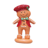 Maxbell Christmas Gingerbread Decoration Cute Resin Figurine for Party Table Kitchen Red Suit