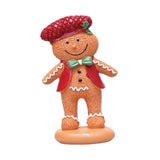 Maxbell Christmas Gingerbread Decoration Cute Resin Figurine for Party Table Kitchen Red Suit
