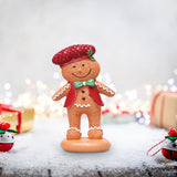 Maxbell Christmas Gingerbread Decoration Cute Resin Figurine for Party Table Kitchen Red Suit