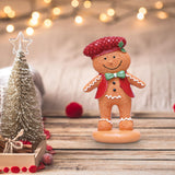Maxbell Christmas Gingerbread Decoration Cute Resin Figurine for Party Table Kitchen Red Suit