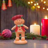 Maxbell Christmas Gingerbread Decoration Cute Resin Figurine for Party Table Kitchen Red Suit