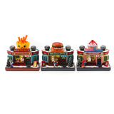 Maxbell Christmas Village House Statue LED Lighted Fast Food Figurine for Countertop Hamburger Shape
