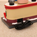 Maxbell Christmas Village House Statue LED Lighted Fast Food Figurine for Countertop Ice Cream Shape