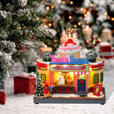 Maxbell Christmas Village House Statue LED Lighted Fast Food Figurine for Countertop Ice Cream Shape