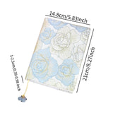 Maxbell A5 Book Cover Fabric Notebook Sleeve for Paperback Hardcover Blue