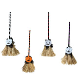 Maxbell Witch Broom with Light Spooky Halloween Decor for Club Carnivals Fancy Dress black white