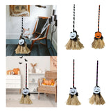 Maxbell Witch Broom with Light Spooky Halloween Decor for Club Carnivals Fancy Dress black white