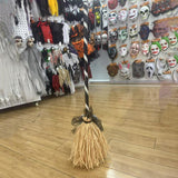 Maxbell Witch Broom with Light Spooky Halloween Decor for Club Carnivals Fancy Dress black white