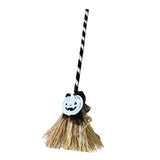 Maxbell Witch Broom with Light Spooky Halloween Decor for Club Carnivals Fancy Dress black white