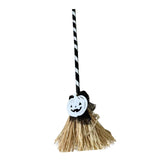 Maxbell Witch Broom with Light Spooky Halloween Decor for Club Carnivals Fancy Dress black white