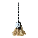 Maxbell Witch Broom with Light Spooky Halloween Decor for Club Carnivals Fancy Dress black white