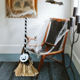 Maxbell Witch Broom with Light Spooky Halloween Decor for Club Carnivals Fancy Dress black white