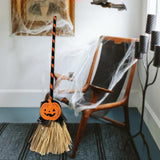 Maxbell Witch Broom with Light Spooky Halloween Decor for Club Carnivals Fancy Dress black orange