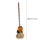 Maxbell Witch Broom with Light Spooky Halloween Decor for Club Carnivals Fancy Dress black orange