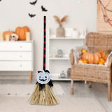 Maxbell Witch Broom with Light Spooky Halloween Decor for Club Carnivals Fancy Dress black red