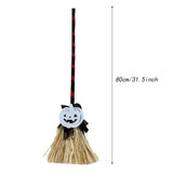Maxbell Witch Broom with Light Spooky Halloween Decor for Club Carnivals Fancy Dress black red