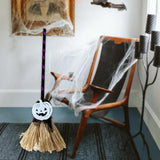 Maxbell Witch Broom with Light Spooky Halloween Decor for Club Carnivals Fancy Dress black violet
