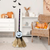 Maxbell Witch Broom with Light Spooky Halloween Decor for Club Carnivals Fancy Dress black violet