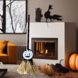 Maxbell Witch Broom with Light Spooky Halloween Decor for Club Carnivals Fancy Dress black violet