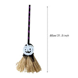 Maxbell Witch Broom with Light Spooky Halloween Decor for Club Carnivals Fancy Dress black violet