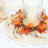 Maxbell Fall Candle Ring Table Centerpiece Candle Wreath for Holiday Harvest Parties