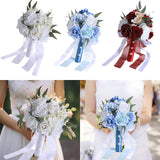 Maxbell Bridal Bouquet Ornament Bride Flower for Valentine's Day Ceremony Decoration White