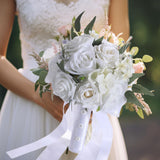 Maxbell Bridal Bouquet Ornament Bride Flower for Valentine's Day Ceremony Decoration White