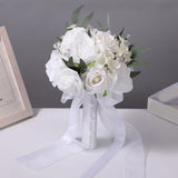 Maxbell Bridal Bouquet Ornament Bride Flower for Valentine's Day Ceremony Decoration White