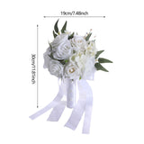 Maxbell Bridal Bouquet Ornament Bride Flower for Valentine's Day Ceremony Decoration White