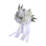 Maxbell Bridal Bouquet Ornament Bride Flower for Valentine's Day Ceremony Decoration White