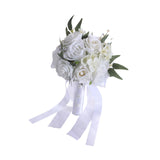 Maxbell Bridal Bouquet Ornament Bride Flower for Valentine's Day Ceremony Decoration White