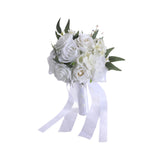 Maxbell Bridal Bouquet Ornament Bride Flower for Valentine's Day Ceremony Decoration White