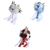 Maxbell Bridal Bouquet Ornament Bride Flower for Valentine's Day Ceremony Decoration White