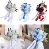 Maxbell Bridal Bouquet Ornament Bride Flower for Valentine's Day Ceremony Decoration White