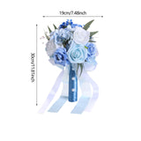 Maxbell Bridal Bouquet Ornament Bride Flower for Valentine's Day Ceremony Decoration Light Blue