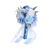 Maxbell Bridal Bouquet Ornament Bride Flower for Valentine's Day Ceremony Decoration Light Blue