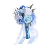 Maxbell Bridal Bouquet Ornament Bride Flower for Valentine's Day Ceremony Decoration Light Blue