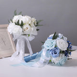 Maxbell Bridal Bouquet Ornament Bride Flower for Valentine's Day Ceremony Decoration Light Blue