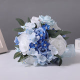 Maxbell Bridal Bouquet Ornament Bride Flower for Valentine's Day Ceremony Decoration Light Blue
