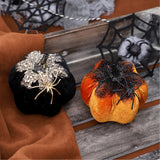 Maxbell Artificial Pumpkin Gift Soft Crafts Ornaments for Kitchen Thanksgiving Party Black