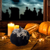 Maxbell Artificial Pumpkin Gift Soft Crafts Ornaments for Kitchen Thanksgiving Party Black