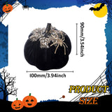 Maxbell Artificial Pumpkin Gift Soft Crafts Ornaments for Kitchen Thanksgiving Party Black