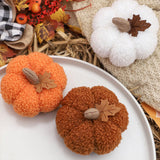 Maxbell Artificial Pumpkin Decorative Realistic Faux Fruit Display for Party Kitchen White