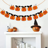 Maxbell Pumpkin Bunting Garland Photo Prop Halloween Banner for Ceiling Home Window