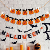 Maxbell Pumpkin Bunting Garland Photo Prop Halloween Banner for Ceiling Home Window