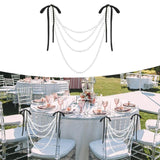 Maxbell Wedding Chair Back Decoration Wedding Ceremony Aisle Decoration for Birthday Black