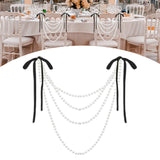Maxbell Wedding Chair Back Decoration Wedding Ceremony Aisle Decoration for Birthday Black
