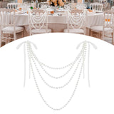 Maxbell Wedding Chair Back Decoration Wedding Ceremony Aisle Decoration for Birthday White